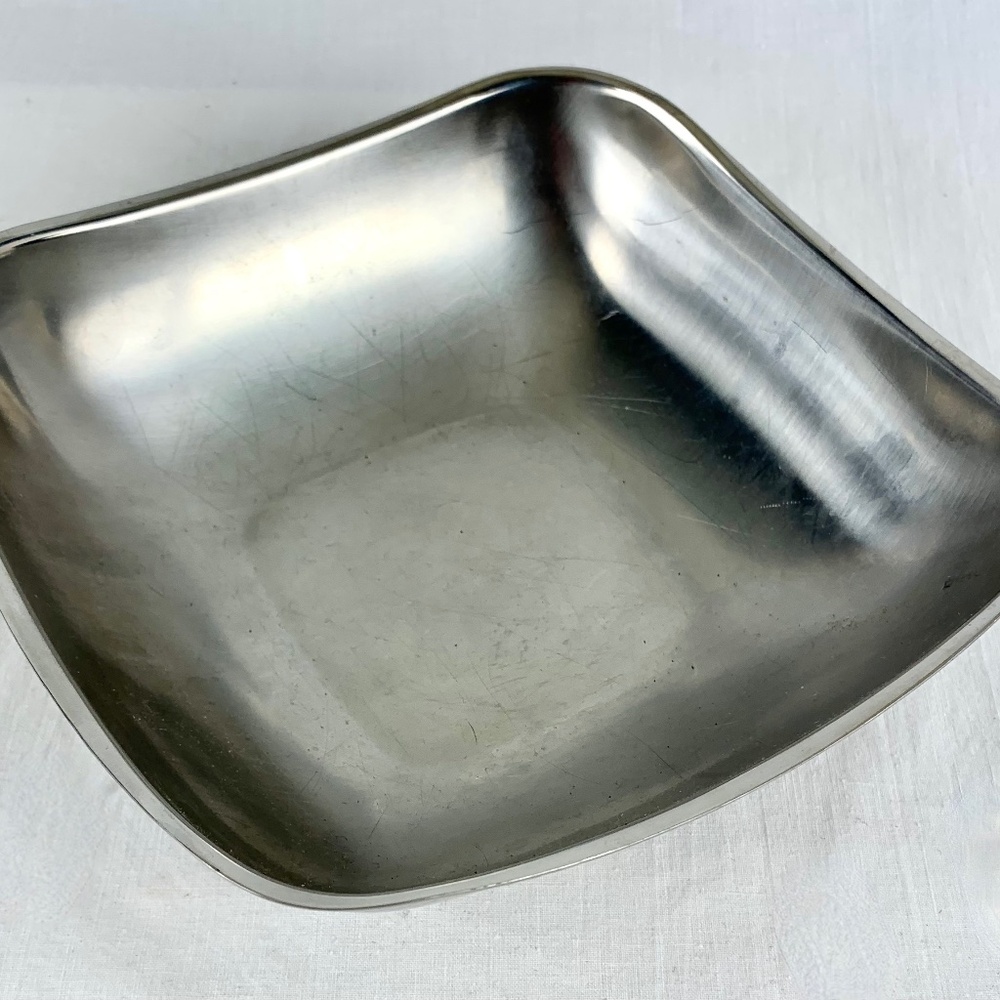 Vintage 1960s WMF Cromargan Bowl 18 10 Stainless Steel Square Serving Meal Prep